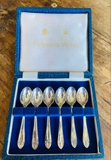 Mappin & Webb Silver Plated Demitasse Spoon Set of 6 with Original Box