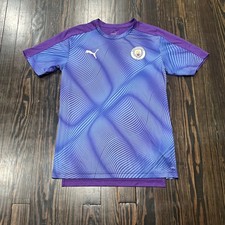 Puma Manchester City Soccer Jersey Men  s Medium Purple Blue Polyester