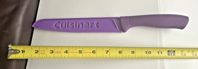 CUISINART : PURPLE KNIVE WITH RUBBER HANDLE COMES WITH SHEATH BLADE IS Serrated