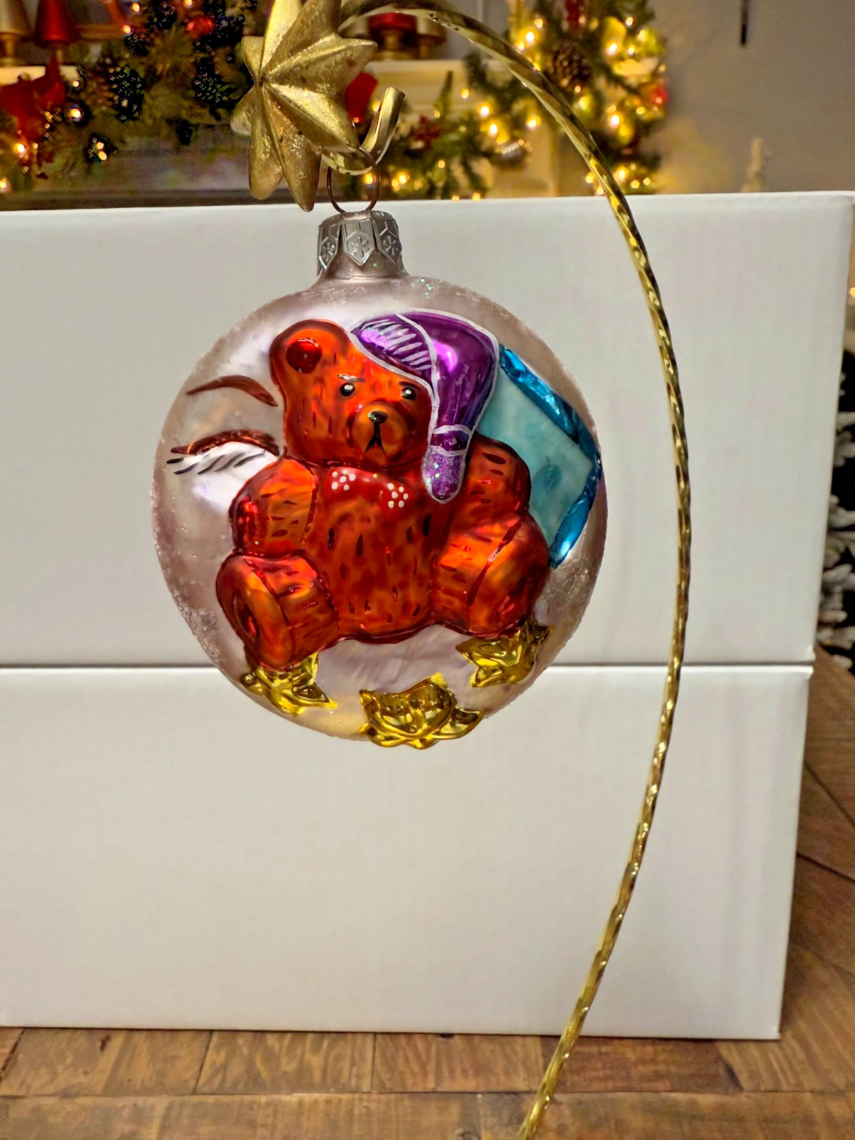 Christopher Radko "Bearly Mooning" Bear on Moon Ornament 1995