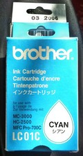 BRUDER LC01C CYAN TINTE für MC-3000 HC-2500 MFC Pro-700C - datiert 03-2006 x7 Wagen