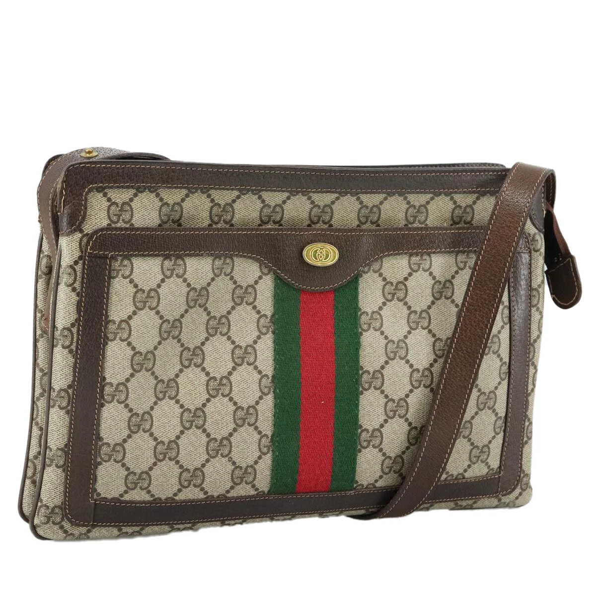 Sac à bandoulière GUCCI GG Supreme Web Sherry Line PVC beige rouge vert authentique 108308