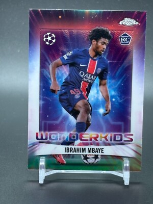 Topps ChromeIBRAHIM MBAYE RC 05/25 シリアル入 2024-25 Topps Chrome UCC Wonderkids WK-4 IBRAHIM MBAYE Paris Saint