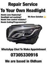 Mercedes GLC W253 2015 To 2020 LED Headlight Repair Service