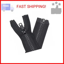 27 Inch Separating Jacket Zippers for Sewing Coats - Black Molded Plastic Zipper