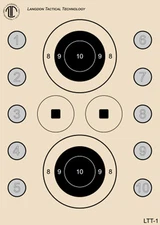 LTT-1 Langdon Tactical Pistol Skills Target, 18" x 25", (10)