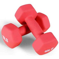 2PCS Neoprene Coated Dumbbells, 10 lbs Pair Dumbbells, Home Gym Yoga Training