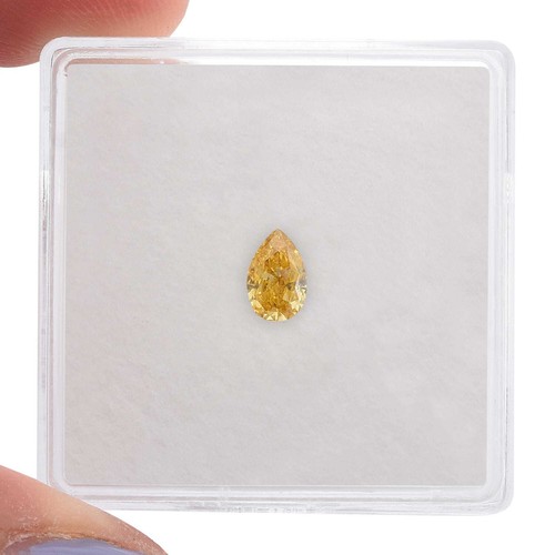 0.31 Carat Fancy Intense Orange-Yellow Natural Diamond Loose Pear Shape VS1 GIA - Picture 4 of 6