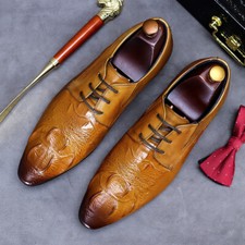 Men Fashion Low Top Plus Size Retro Rubber Sole Leather Round Toe Dress Shoes