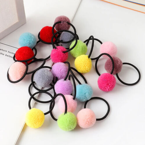 10 Pieces Colorful Ball Hair Rope High Elasticity No Hair Damage Headpiece - Picture 1 of 19