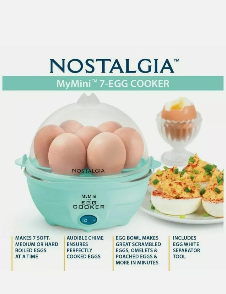 Nostalgia My Mini 7- Egg Cooker (TEAL) Egg Separator Tool ,Perfect Eggs