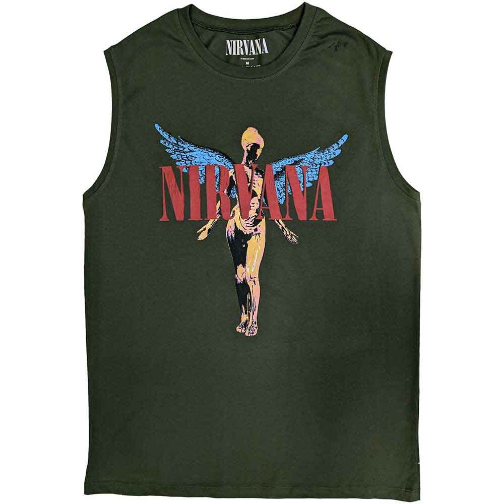 ▪️90‘s【NIRVANA】VINTAGE TANK TOP Nirvana In Utero Dark Green Official Licensed Vest Tank Top