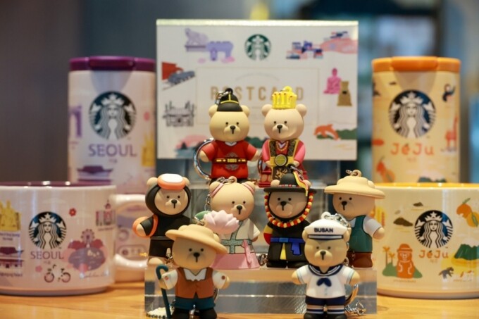 ◆韓国スタバ◆Bathrobe Bearista Keychain&bag set◆正規品 STARBUCKS Korea 2024 Regional Collection Bearista Keychain
