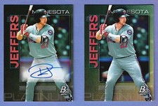 2 BOWMAN 2020 PLATINUM TOP PROSPECTS RYAN JEFFERS TWINS CARD #TOP-56 AUTO & BASE