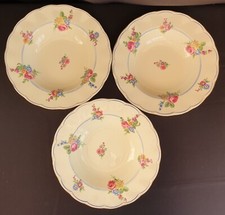 Set of 3 Grindley Pottery CreamPetal Soup Plates/Bowls