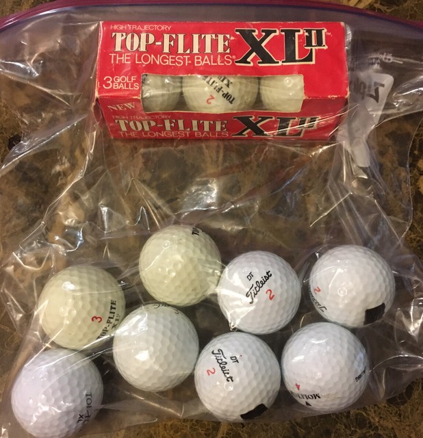 Assorted Golf BallsTopFlite,Molitor,Titleist 8 Single, 3 Boxed Great
