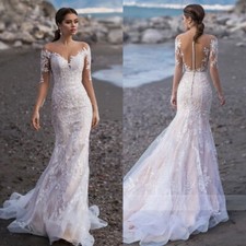 Sexy Mermaid Wedding Dresses Sweetheart Long Sleeved Lace Appliques Bridal Gowns