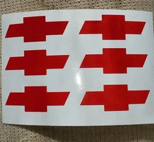 (6) 4"×1.14  WHEEL CENTER CAP Bowtie LOGO DECALS