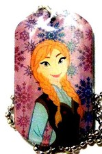 Disney Frozen Anna Dog Tag Necklace Princess 10 Collectible Chain Rare Gifts