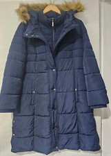 Qvc Centigrade Faux Down Longline Padded Coat Graphite Navy Size Large