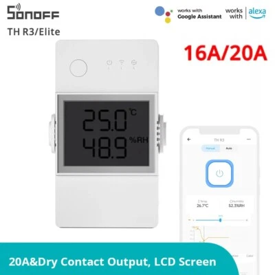 SONOFF TH Elite Wifi Switch With Temperature Sensor Humidity Monitor Switch