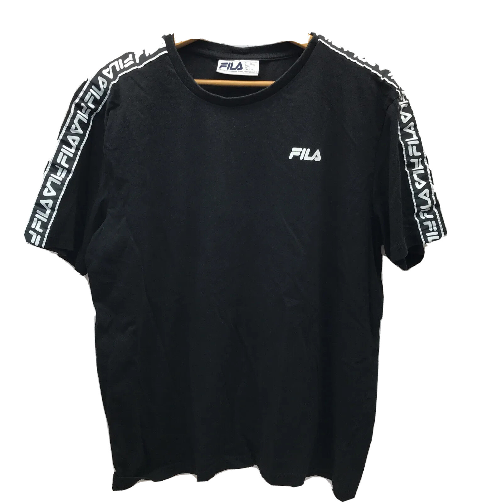 T shirt Fila bianca e nera manica corta grande
