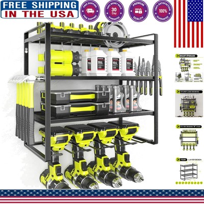 Robust Wall-Mounted Tool Organizer with Hammer, Screwdriver, & Pliers Holders