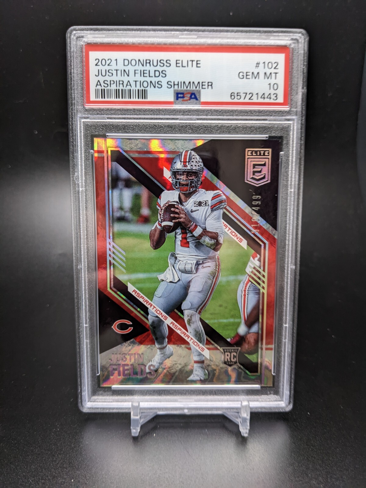 Justin Fields Panini Donruss Elite #102 Aspirations Shimmer