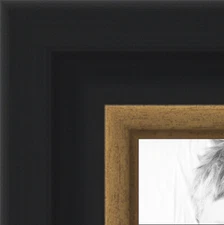 ArtToFrames 1.25" Custom Poster Frame  Black Velvet w Gold 4690 Large