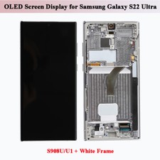 OLED Display LCD Touch Screen for Samsung Galaxy S22 Ultra S908U/U1 White Frame
