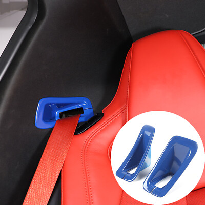 #ad Seat Belt Trim Frame ABS Blue Car Accessories For Corvette C8 2020 2025 $22.99