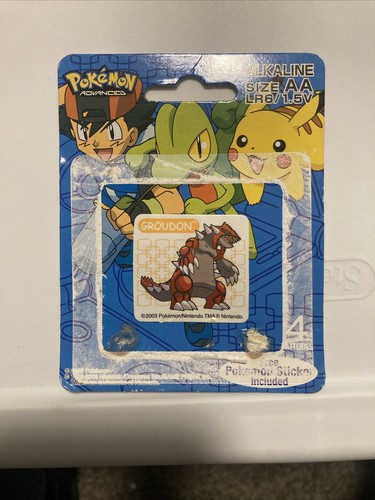 Groudon Fujitsu Pokemon Alkaline AA Battery Sticker PROMO USA Seller! *read*