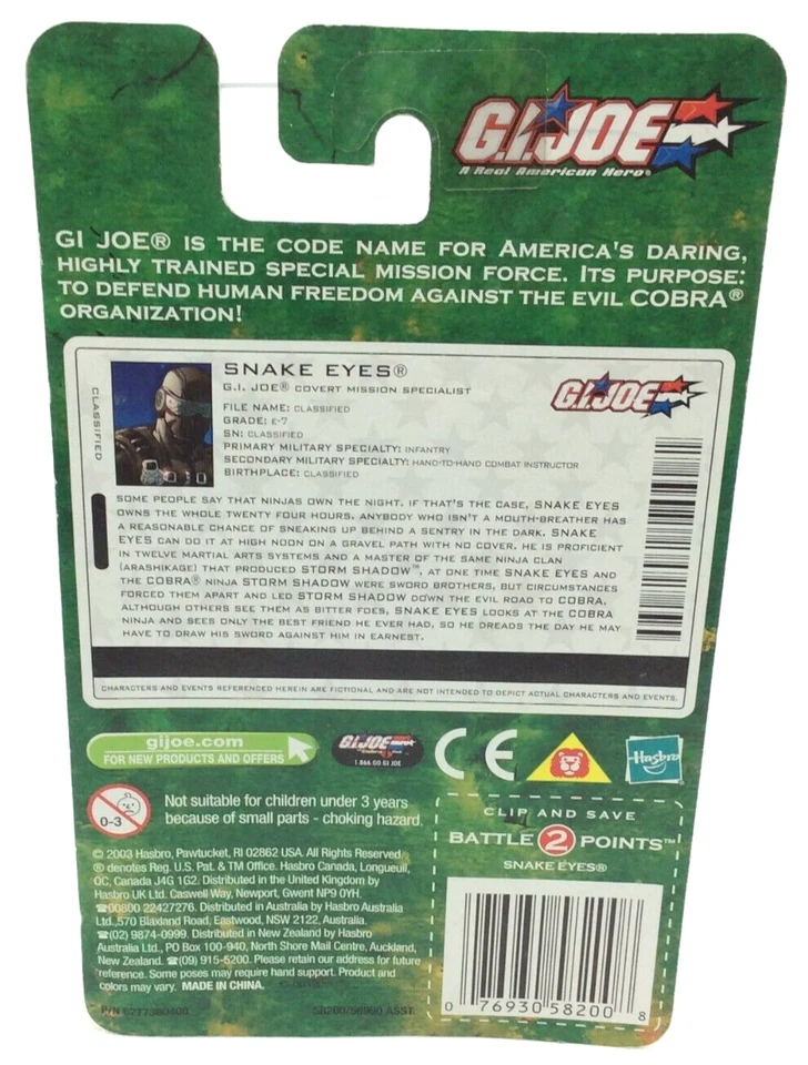 Hasbro G.I. 2003 Figura de acción Joe Snake Eyes Foto 3 de 4