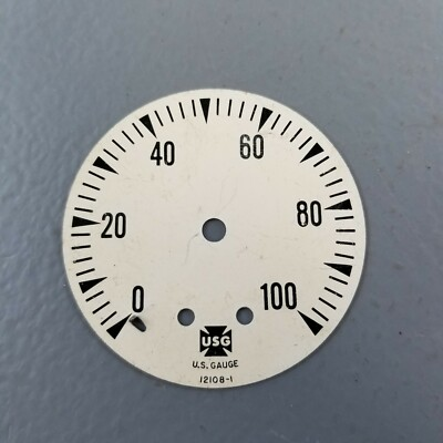 #ad Vintage US Gauge Pressure 0 100 Model 12108 1 USG Dial Face Only $12.99