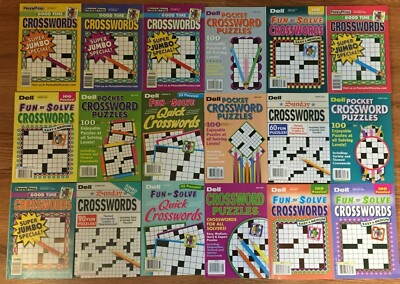 Lot of 5 Dell Penny Press Crossword Puzzle Books Good Time Fun Solve UNSORTED