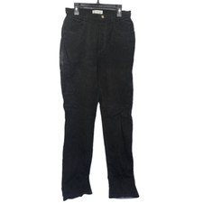 HUGO BUSCATI Collection 100 Leather Women's Black Suede Pants Size 6 Tall D21