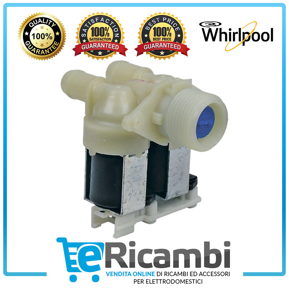 Whirlpool Elettrovalvola per Lavatrice - 480111100199 2 Vie Ricambio Originale