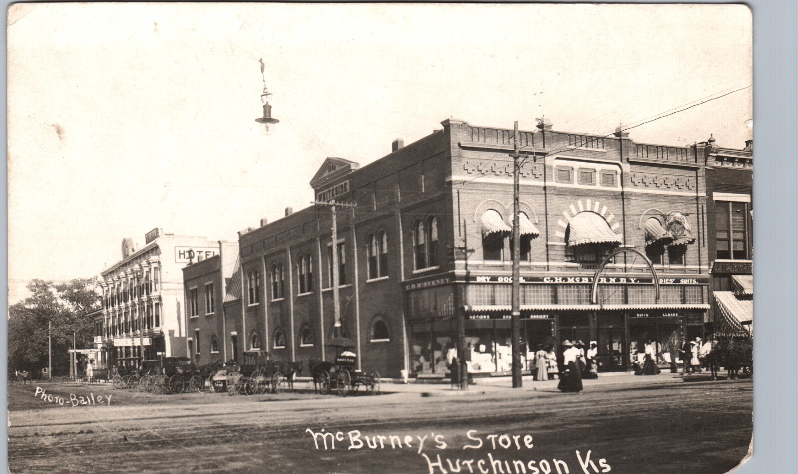 MCBURNEY'S STORE hutchinson ks real photo postcard rppc kansas street
