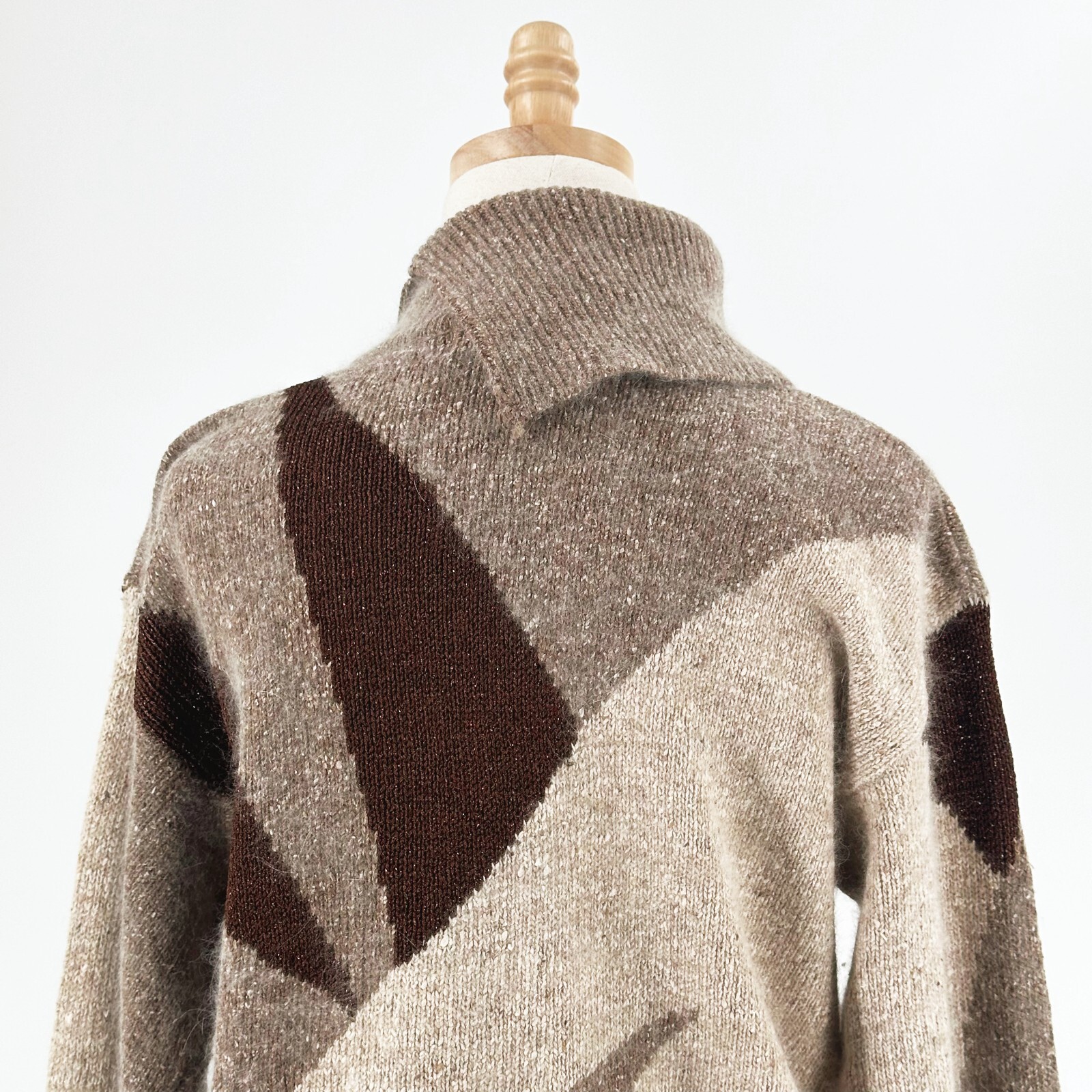 VTG 80s IB Diffusion Silk/Angora Patchwork Costal… - image 6