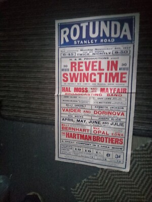 VARIETY THEATRE POSTER 1937,LIVERPOOL ROTUNDA,HAL MOSS,EVE MATTHEWS,