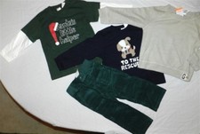 Pant Set Gymboree Green Corduroy 4pc Black Oatmeal Shirt Boys size 3T New