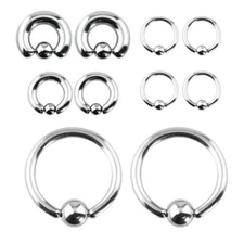 Pair of Captive Ring Made of Surgical Steel Multiple Gauges ans Sizes Available