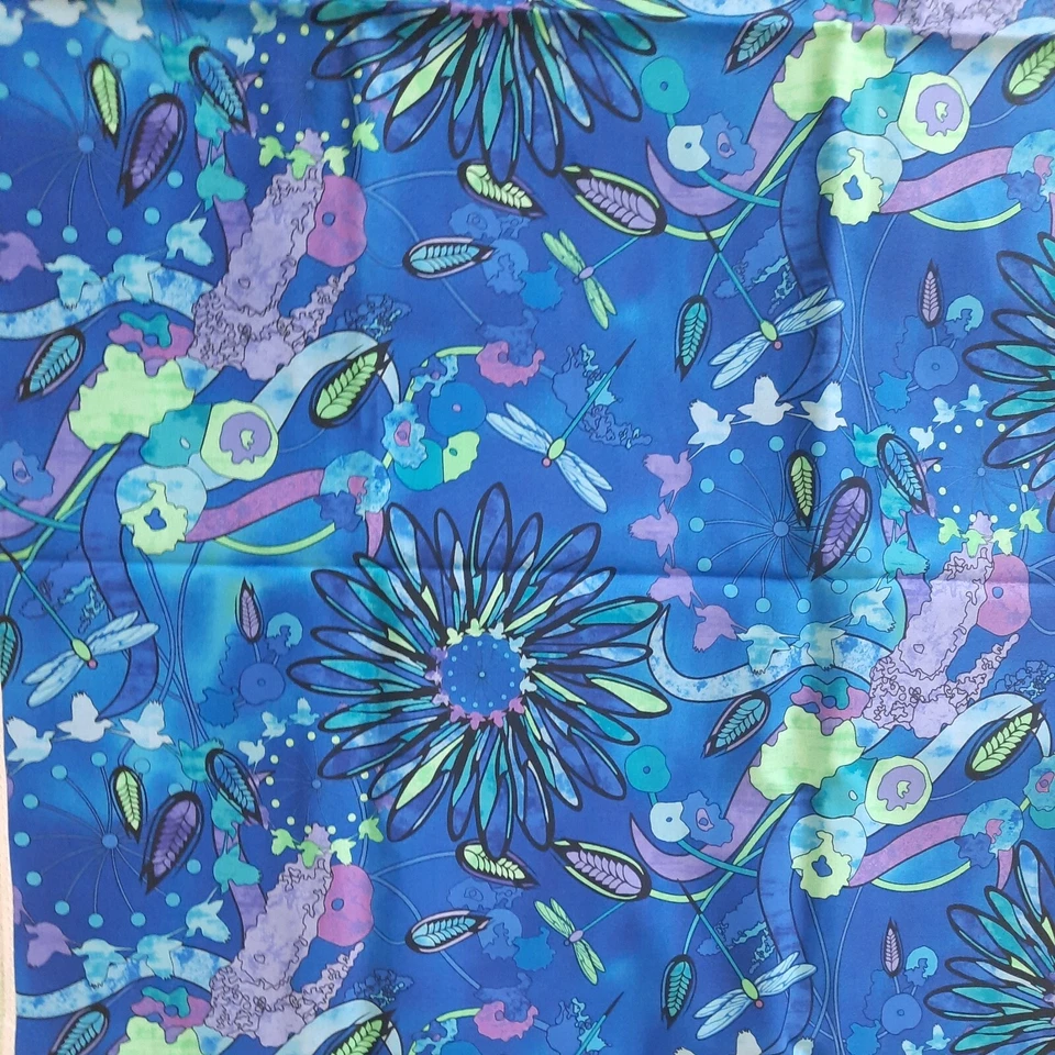 Quilting Fabric 43" X 19"+ Springs Creative CP 29163 Garden Blue 2010 Cotton - Image 2 of 4