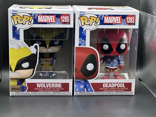 FUNKO POP! MARVEL DEADPOOL SNOWFLAKE #1283 & WOLVERINE HUMBUB! #1285: SET OF 2