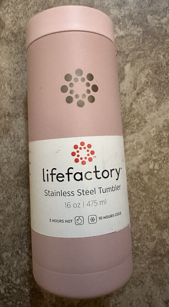 NEW Lifefactory 16 Oz Insulated Desert Rose Stainless Steel Tumbler Yoga No  BPA