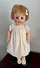 Vintage Horsman 16" Girl Doll w/ Sleep Eyes, Real Hair, Clothing Rubber w/Squeak