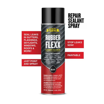 Rubber Flexx Leak Repair & Sealant Spray 18 Oz 100% Flexible Seal Waterproof NEW