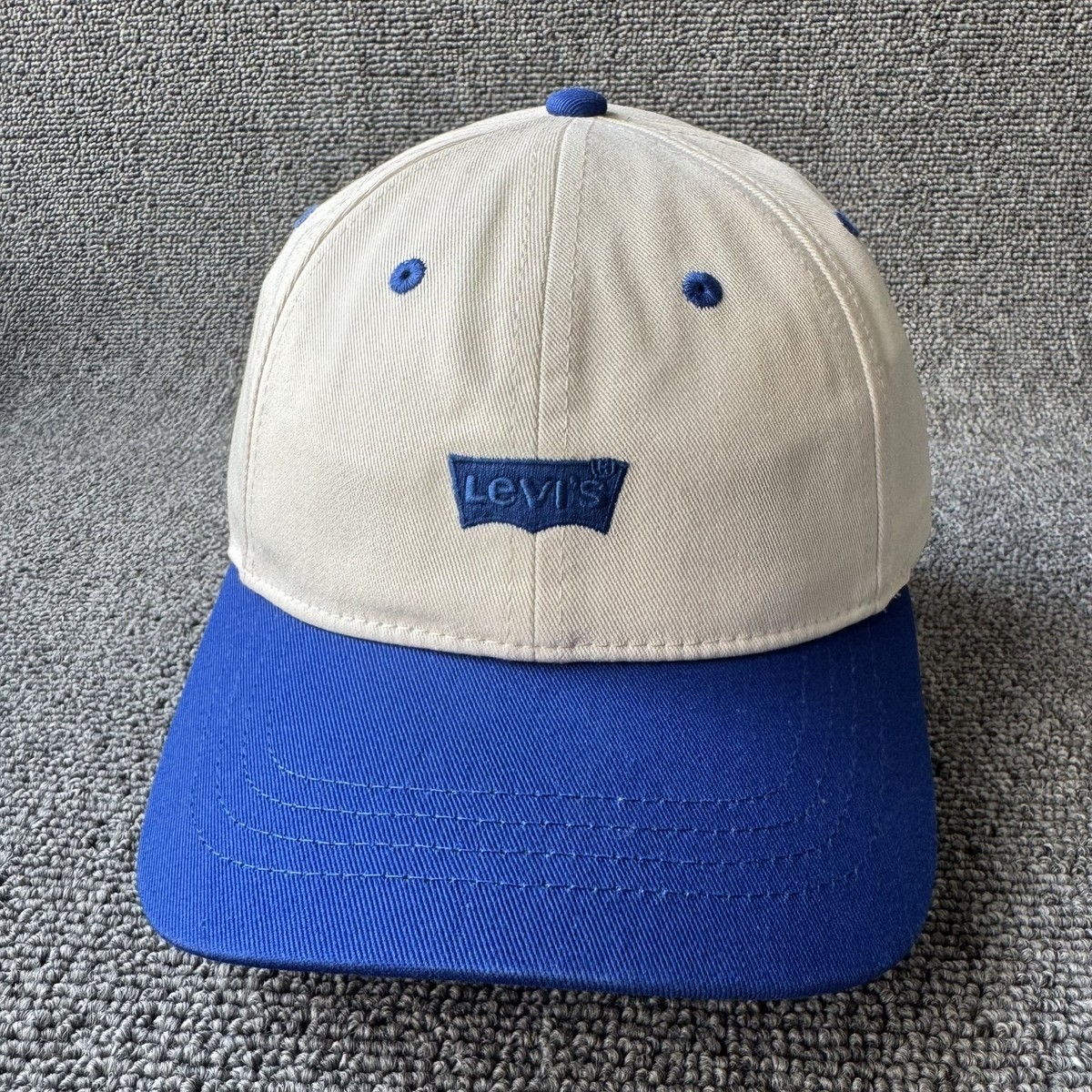 Levi's Cream Blue Snapback Baseball Cap Logo Hat