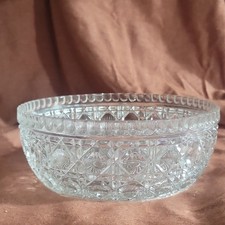 Clear Pressed Glass Starburst Pattern Round D...