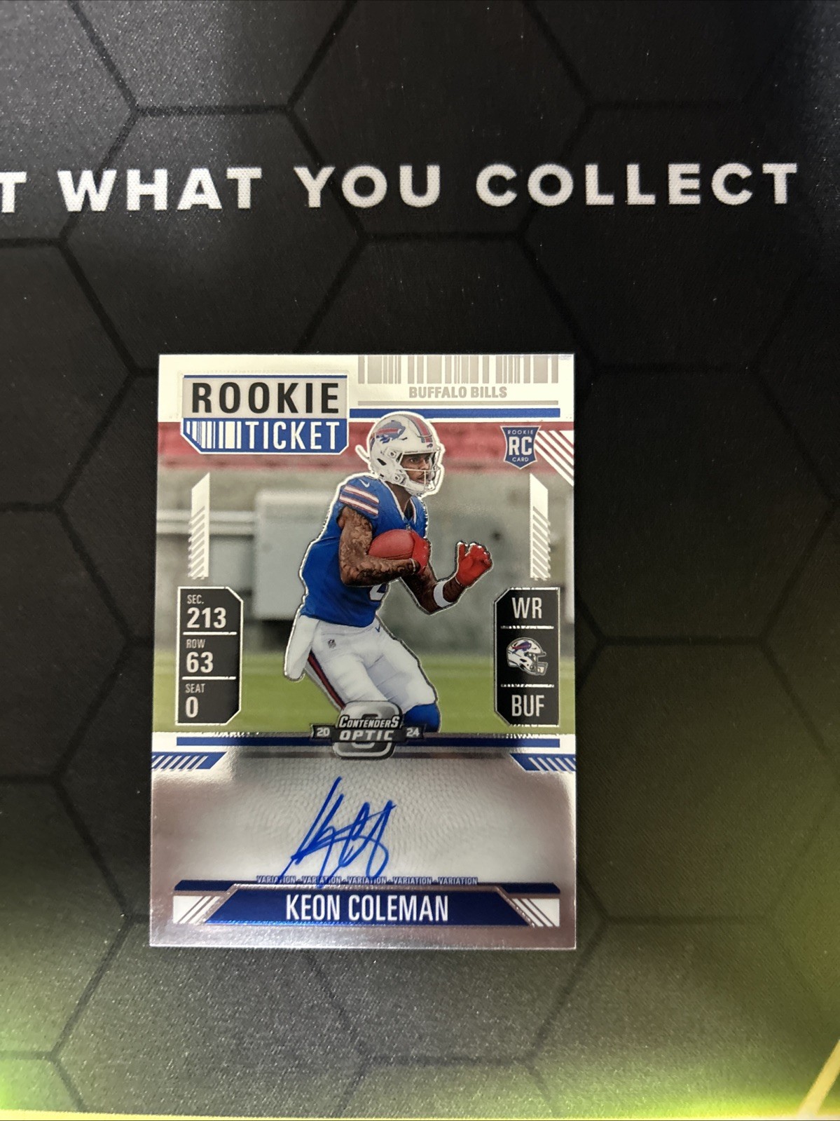 2024 Contenders Optic Keon Coleman Rookie Ticket Auto Variation RC VAR #117